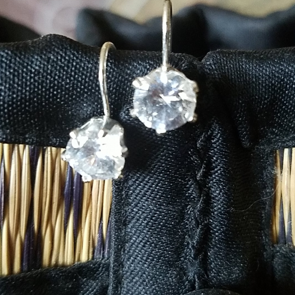 White crystal earrings